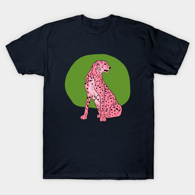 The Fastest One, Pink Edition, Cheetah Design T-Shirt by Flo Art Studio